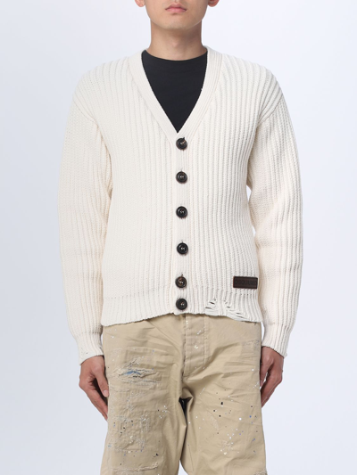 Shop Dsquared2 Cardigan In Cotton Blend In White