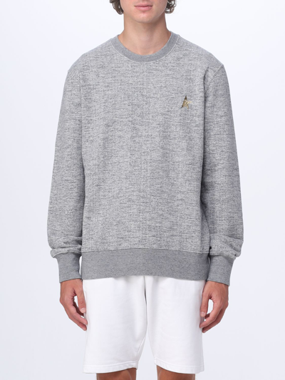 Shop Golden Goose Sweatshirt In Stretch Cotton In Grey