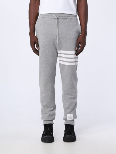 Shop Thom Browne Pants In Cotton In Charcoal