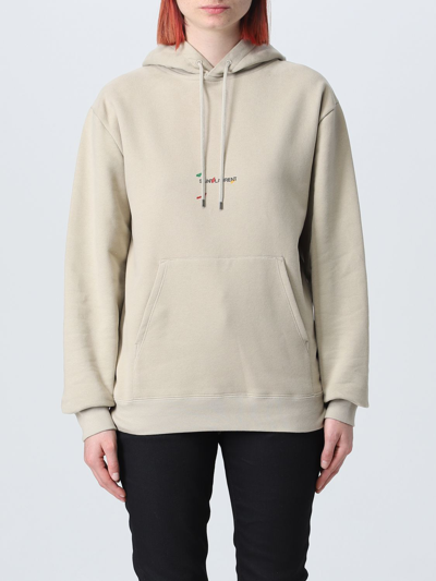 Shop Saint Laurent Sweatshirt  Woman Color Beige