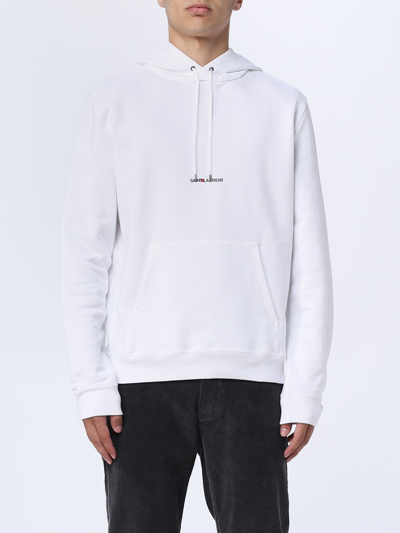 Shop Saint Laurent Sweatshirt In Cotton In White