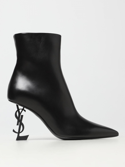 Shop Saint Laurent Flat Ankle Boots  Woman Color Black
