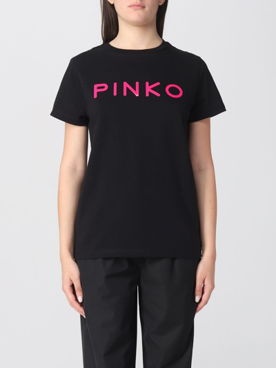 Shop Pinko Cotton T-shirt In Black