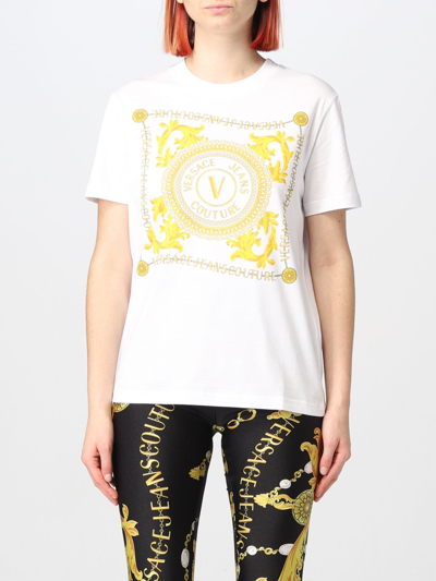 Shop Versace Jeans Couture Cotton T-shirt In White