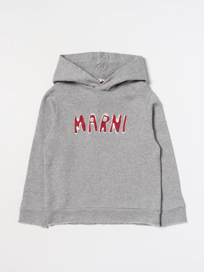 Shop Marni Sweatshirt In Cotton In Grey