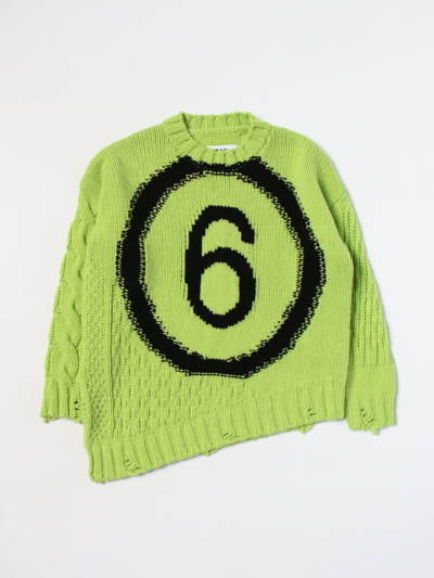 Shop Mm6 Maison Margiela Sweater  Kids Color Grass Green