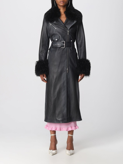 Shop Blumarine Coat  Woman Color Black