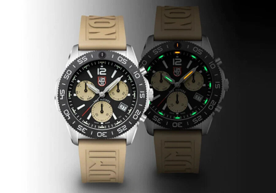 Pre-owned Luminox Pacific Diver Chronograph Dive Watch 44mm 3150 Sapphire Crystal