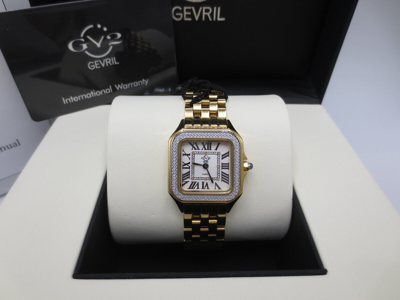 Pre-owned Gv2 By Gevril Women's Milan 12112b Swiss Quartz Ipyg Gold Steel Diamond Watch