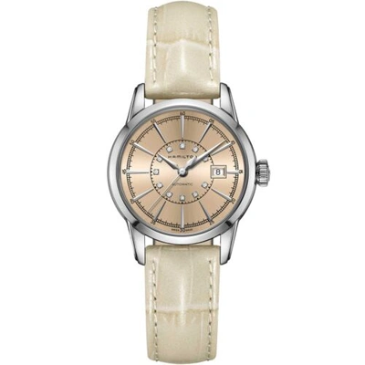 Pre-owned Hamilton Women's Watch American Classic Railroad Diamond Beige Dial H40405821