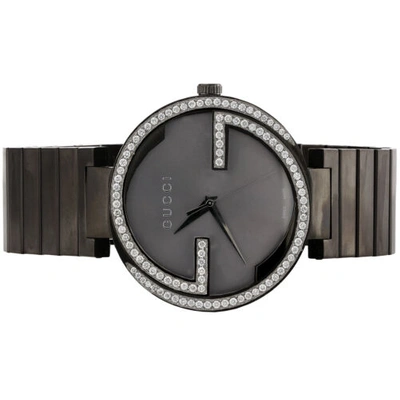 Pre-owned Gucci Interlocking Anthracite 42mm Gray Pvd Steel Ya133210 Diamond Watch 1.50 Ct In White