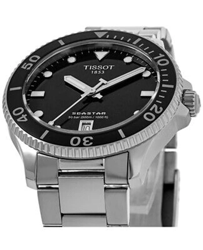 Pre-owned Tissot Seastar 1000 Black Dial Steel Unisex Watch T120.210.11.051.00