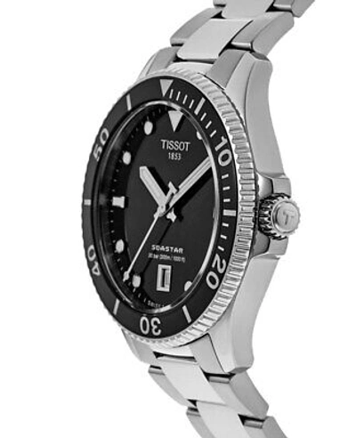 Pre-owned Tissot Seastar 1000 Black Dial Steel Unisex Watch T120.210.11.051.00