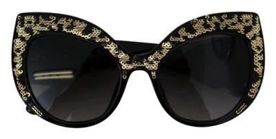 Pre-owned Dolce & Gabbana Dolce&gabbana Dg 4326 Women Black Sunglasses Acetate Sequined Butterfly Eyewears In Gray