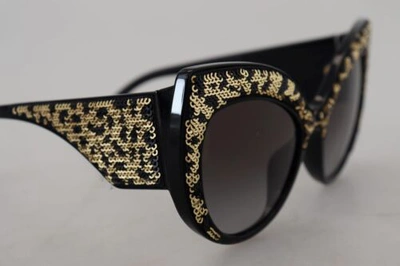 Pre-owned Dolce & Gabbana Dolce&gabbana Dg 4326 Women Black Sunglasses Acetate Sequined Butterfly Eyewears In Gray