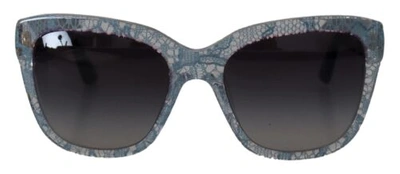 Pre-owned Dolce & Gabbana Dolce&gabbana Dg 4226 Women Blue Sunglasses Acetate Lace Rectangle Eyeglasses In Gray