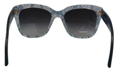 Pre-owned Dolce & Gabbana Dolce&gabbana Dg 4226 Women Blue Sunglasses Acetate Lace Rectangle Eyeglasses In Gray