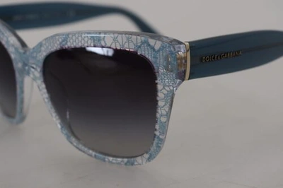 Pre-owned Dolce & Gabbana Dolce&gabbana Dg 4226 Women Blue Sunglasses Acetate Lace Rectangle Eyeglasses In Gray