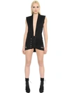 ANTHONY VACCARELLO SLEEVELESS COOL WOOL CORSET DRESS, BLACK