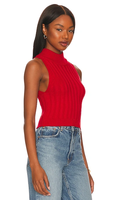 Superdown Montana Knit Top In Red