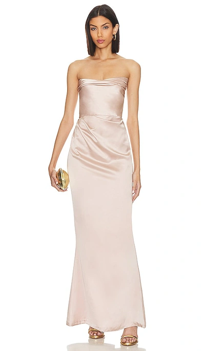 Shop Nookie Emelie Strapless Gown In Nude