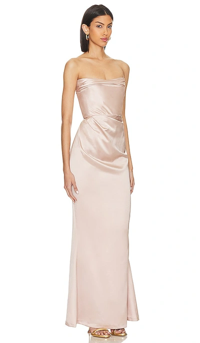 Shop Nookie Emelie Strapless Gown In Nude