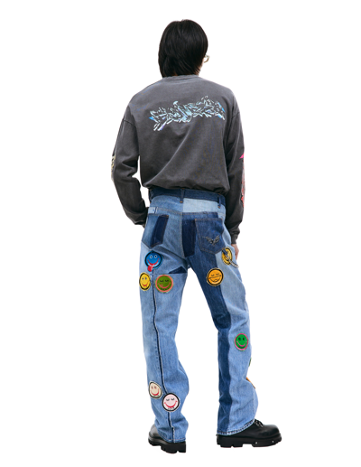 Shop Children Of The Discordance Patched Jeans In Blue