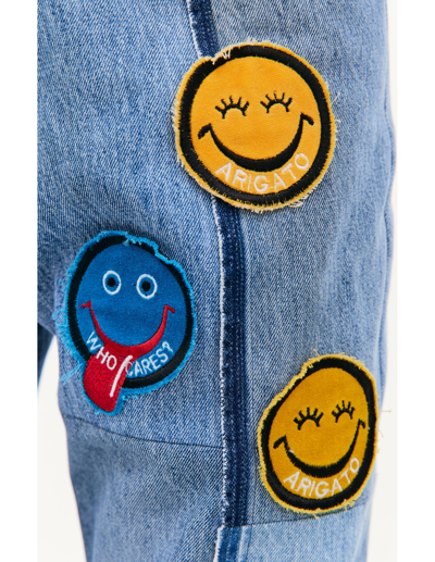 Shop Children Of The Discordance Patched Jeans In Blue