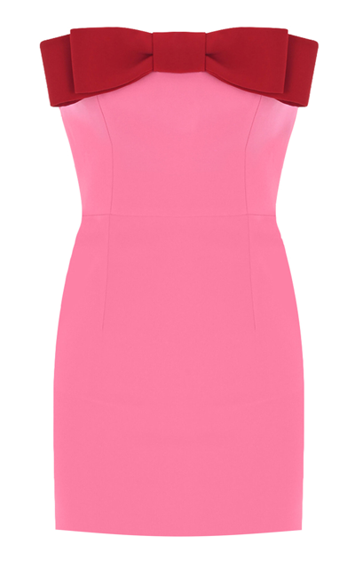 Shop The New Arrivals Ilkyaz Ozel Eléa Bow-detailed Crepe Mini Dress In Pink