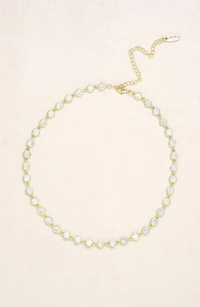 Ettika Crystal Disc And Link Necklace In Gold