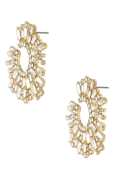 Shop Ettika Crystal Frontal Hoop Earrings In Gold
