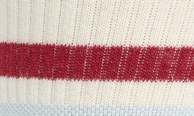 Shop Off-white Stripes Logo Crew Socks In Ivory/ Fig