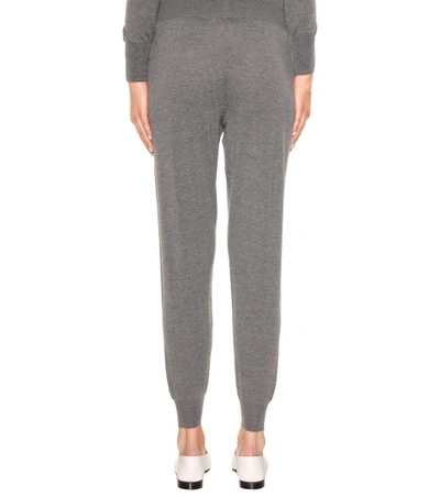 Shop Stella Mccartney Virgin Wool Track Pants In Grey