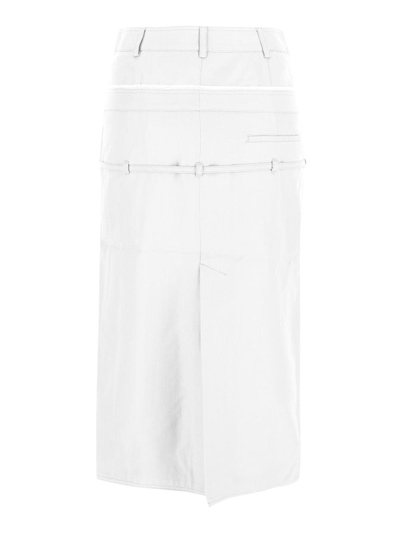 Shop Jacquemus La Jupe Caraco Midi Skirt In White