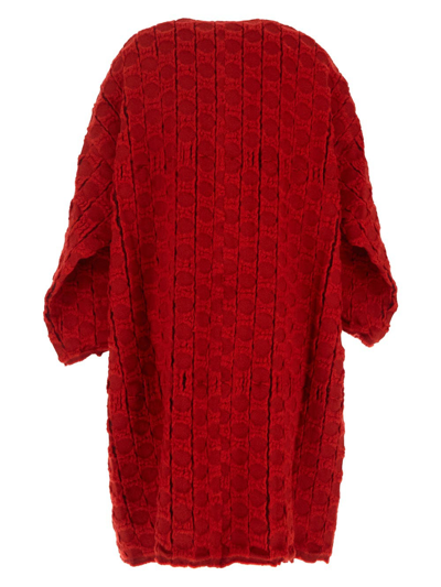 Shop Uma Wang Cardigan Coat In Red