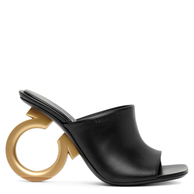 Shop Ferragamo Astro 105 Gancio Black Mules