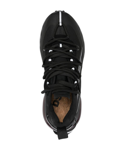 Shop Dsquared2 Bubble Leather Sneakers In Black