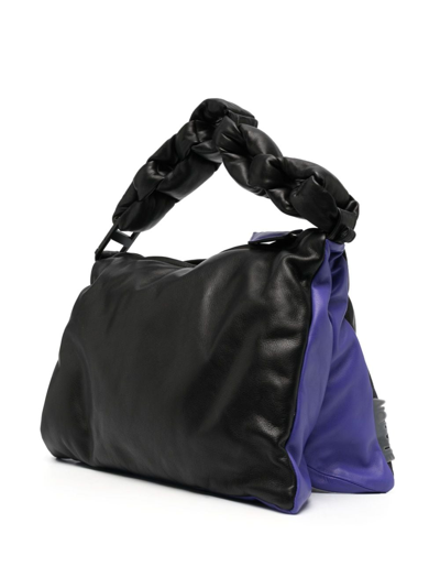 Shop Vic Matie Two-tone Leather Tote Bag In Purple