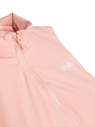 Shop Kenzo Logo-print Sleeveless Padded Gilet In Pink