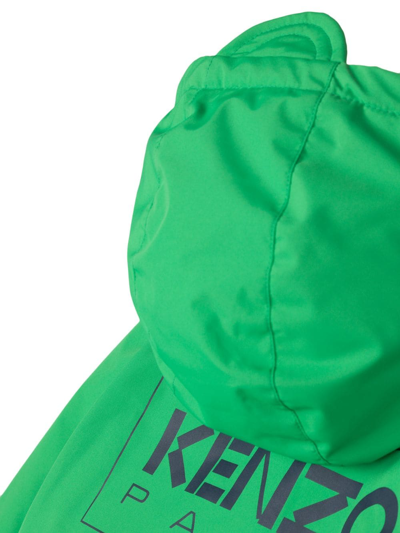 Shop Kenzo Logo-print Padded Jacket In Green