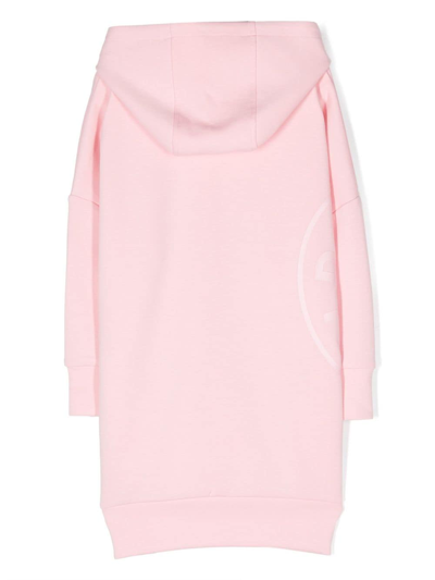 Shop Karl Lagerfeld Logo-print Stretch-cotton Hooded Dress In Pink