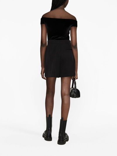 Shop Alexander Mcqueen Zip-embellished Wool Shorts In Black