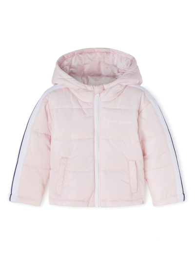 Shop Palm Angels Logo-print Padded Jacket In Pink