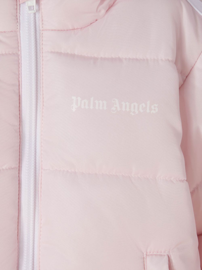 Shop Palm Angels Logo-print Padded Jacket In Pink