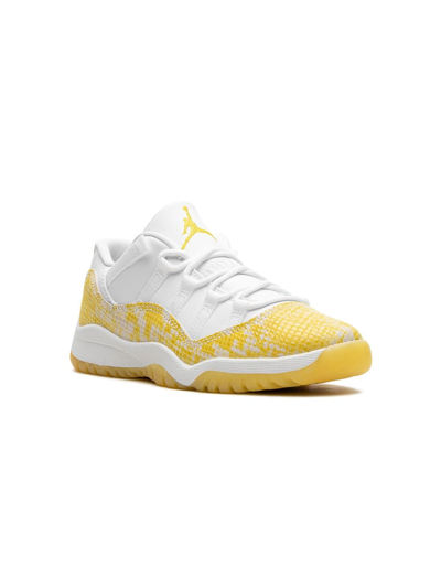 Shop Jordan Air  11 Low "yellow Snakeskin" Sneakers In White