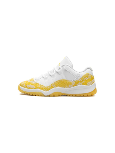 Shop Jordan Air  11 Low "yellow Snakeskin" Sneakers In White