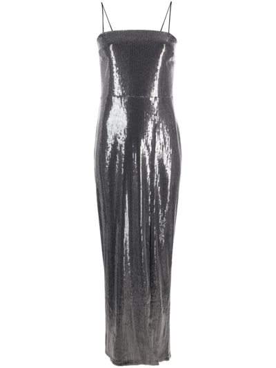 Shop Rotate Birger Christensen Sequin-embellished Long Dress In Black
