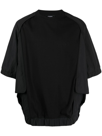 Shop Songzio Short-sleeved Panelled T-shirt In Black