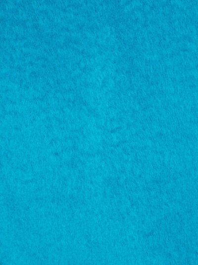 Shop Jil Sander Logo-patch Chunky-knit Scarf In Blue