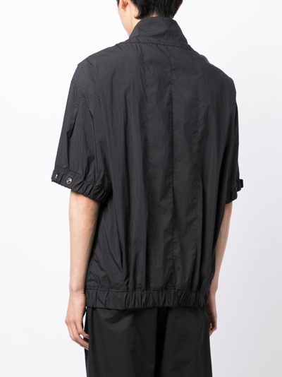 Songzio Short-sleeved Drawstring Lightweight Jacket In Black